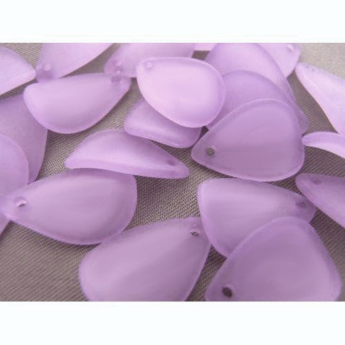 Acrylic Beads, Petals, Frosted, Lilac, 17mm - BEADED CREATIONS