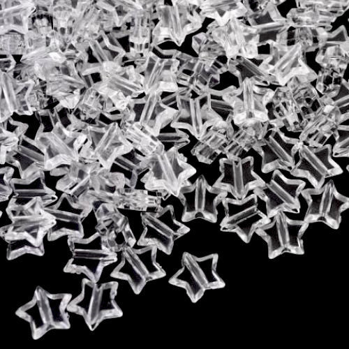 Acrylic Beads, Star, Clear, 33mm - BEADED CREATIONS