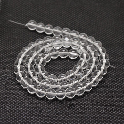 Austrian Crystal Glass Beads, Round, Clear, 6mm - BEADED CREATIONS