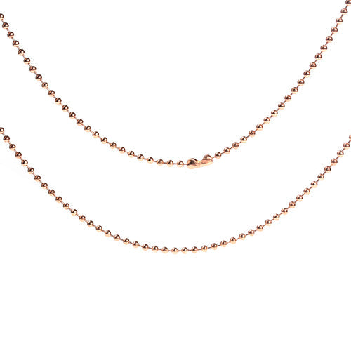 Ball-Chain Necklace, Stainless Steel, Rose Gold, 75.5cm - BEADED CREATIONS