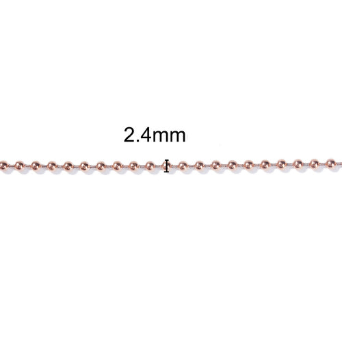 Ball-Chain Necklace, Stainless Steel, Rose Gold, 75.5cm - BEADED CREATIONS