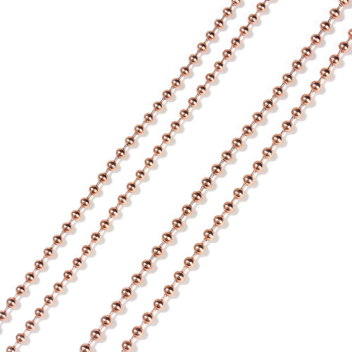 Ball-Chain Necklace, Stainless Steel, Rose Gold, 75.5cm - BEADED CREATIONS