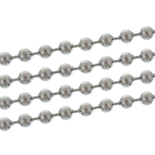 Ball Chain, Stainless Steel, Silver, 1.5mm - BEADED CREATIONS