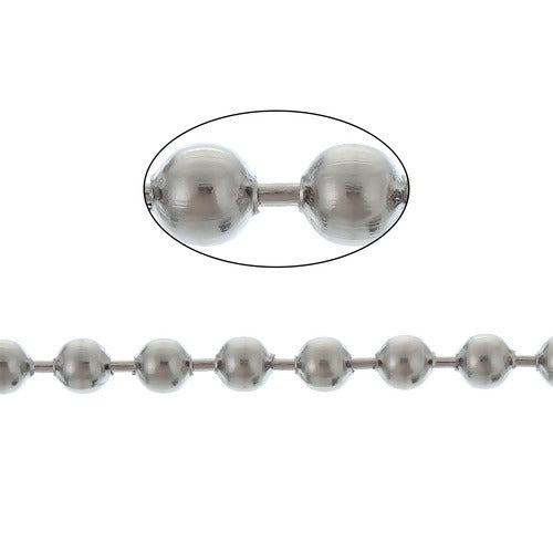 Ball Chain, Stainless Steel, Silver, 1.5mm - BEADED CREATIONS