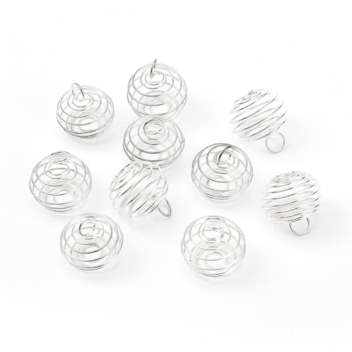 Bead Cage, Spiral, With Polishing Cloth, Silver Plated, Alloy, 3 Sizes - BEADED CREATIONS