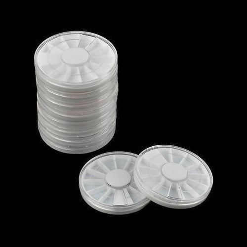 Bead Containers, Nail Art Storage Wheels, Flat Round, White - BEADED CREATIONS