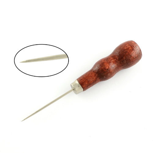 Beading Awl, Stainless Steel With Wooden Handle, Brown, 125x20mm - BEADED CREATIONS