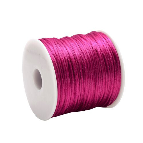 Beading Cord, Nylon Cord, Rattail, Satin Cord, Medium Violet Red, 1mm - BEADED CREATIONS
