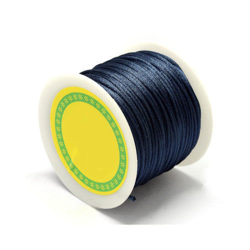 Beading Cord, Nylon Cord, Rattail, Satin Cord, Prussian Blue, 1.5mm - BEADED CREATIONS