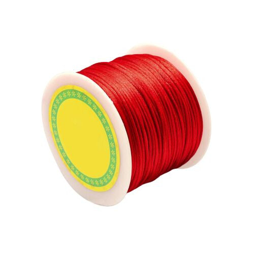 Beading Cord, Nylon Cord, Rattail, Satin Cord, Red, 1.5mm - BEADED CREATIONS