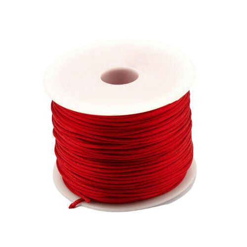 Beading Cord, Nylon Cord, Rattail, Satin Cord, Red, 1.5mm - BEADED CREATIONS