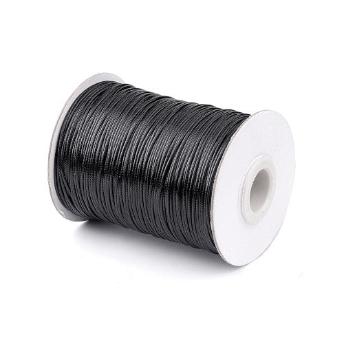 Beading Cord, Waxed, Polyester Cord, Black, 1mm - BEADED CREATIONS