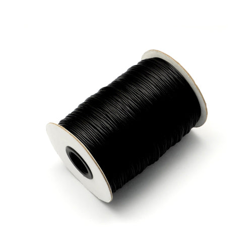 Beading Cord, Waxed, Polyester Cord, Black, 2mm - BEADED CREATIONS
