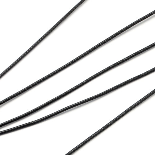 Beading Cord, Waxed, Polyester Cord, Black, 2mm - BEADED CREATIONS