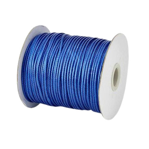 Beading Cord, Waxed, Polyester Cord, Blue, 1.5mm - BEADED CREATIONS
