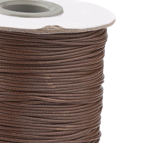 Beading Cord, Waxed, Polyester Cord, Brown, 1mm - BEADED CREATIONS