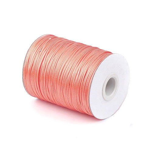 Beading Cord, Waxed, Polyester Cord, Coral, 1mm - BEADED CREATIONS