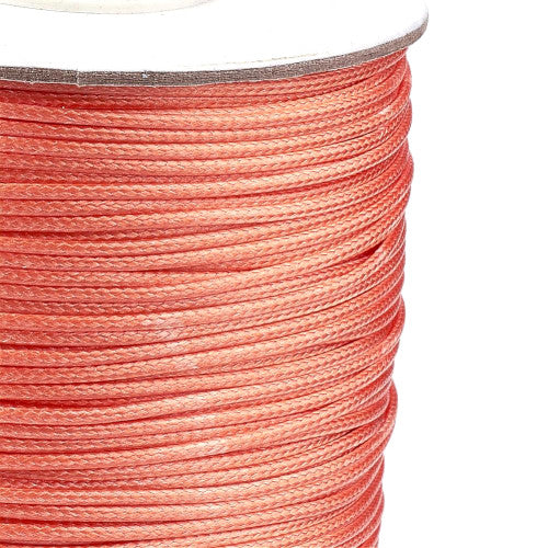 Beading Cord, Waxed, Polyester Cord, Coral, 1mm - BEADED CREATIONS