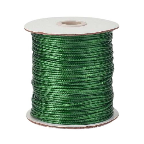 Beading Cord, Waxed, Polyester Cord, Dark Green, 2mm - BEADED CREATIONS