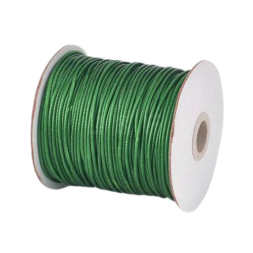 Beading Cord, Waxed, Polyester Cord, Dark Green, 2mm - BEADED CREATIONS