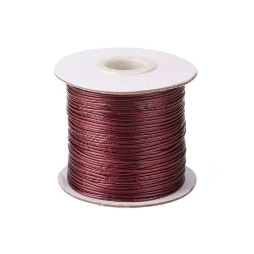 Beading Cord, Waxed, Polyester Cord, Dark Red, 1mm - BEADED CREATIONS