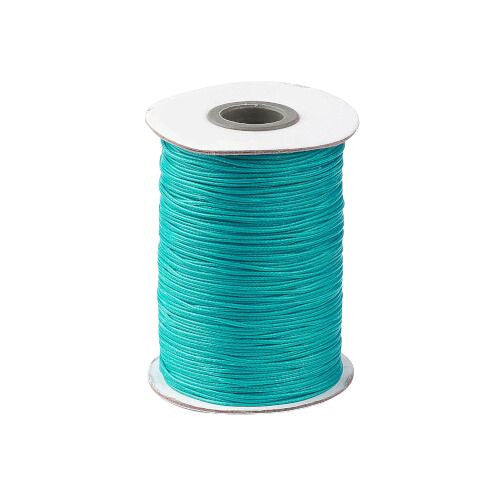 Beading Cord, Waxed, Polyester Cord, Dark Turquoise, 1mm - BEADED CREATIONS