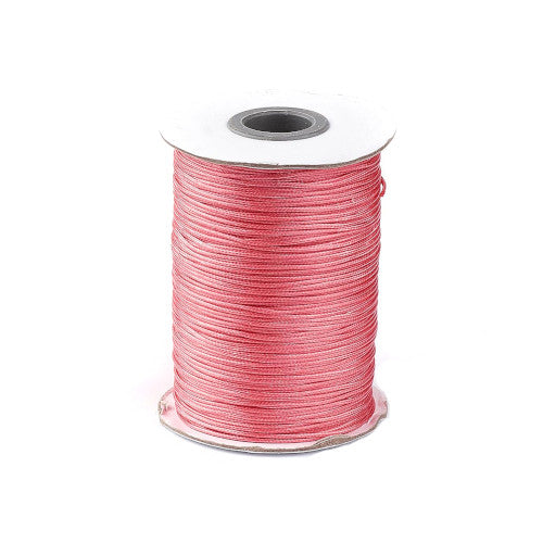 Beading Cord, Waxed, Polyester Cord, Light Coral, 1mm - BEADED CREATIONS
