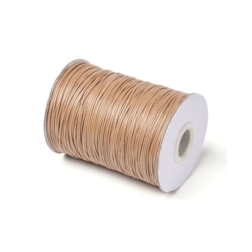 Beading Cord, Waxed, Polyester Cord, Light Gold, 1mm - BEADED CREATIONS