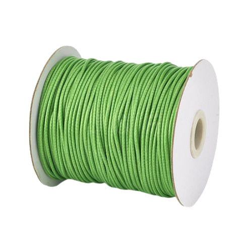 Beading Cord, Waxed, Polyester Cord, Lime Green, 2mm - BEADED CREATIONS