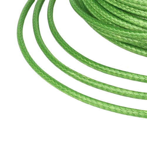 Beading Cord, Waxed, Polyester Cord, Lime Green, 2mm - BEADED CREATIONS