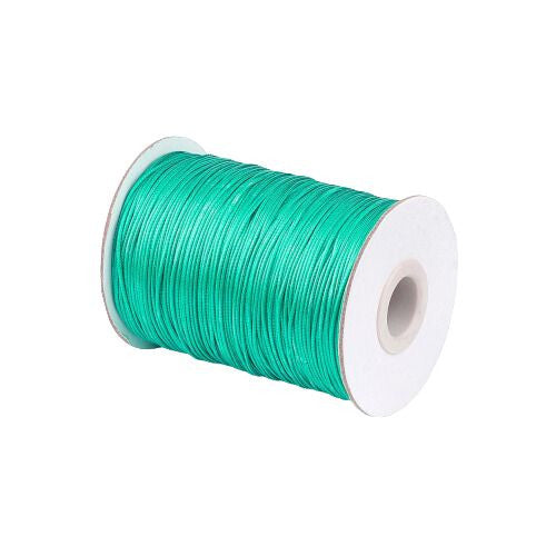 Beading Cord, Waxed, Polyester Cord, Medium Sea Green, 1mm - BEADED CREATIONS