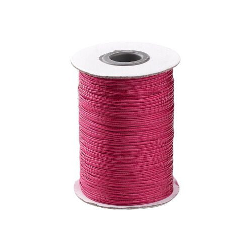 Beading Cord, Waxed, Polyester Cord, Medium Violet Red, 1mm - BEADED CREATIONS