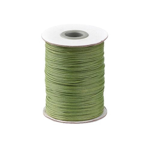 Beading Cord, Waxed, Polyester Cord, Olive Drab, 1mm - BEADED CREATIONS