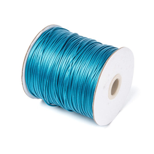 Beading Cord, Waxed, Polyester Cord, Peacock Blue, 1.5mm - BEADED CREATIONS