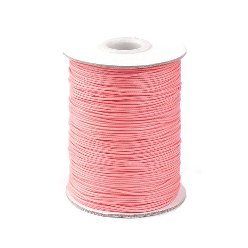 Beading Cord, Waxed, Polyester Cord, Salmon, 1mm - BEADED CREATIONS