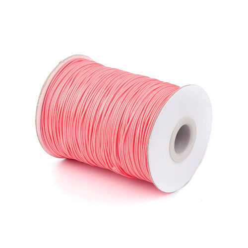 Beading Cord, Waxed, Polyester Cord, Salmon, 1mm - BEADED CREATIONS