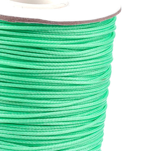 Beading Cord, Waxed, Polyester Cord, Sea Green, 1mm - BEADED CREATIONS