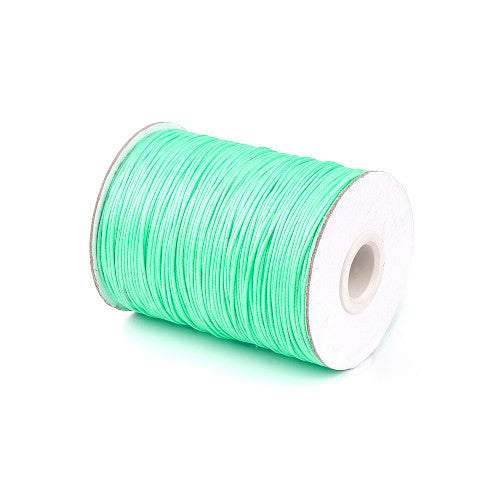 Beading Cord, Waxed, Polyester Cord, Spring Green, 1mm - BEADED CREATIONS