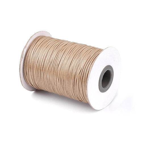 Beading Cord, Waxed, Polyester Cord, Tan, 1mm - BEADED CREATIONS