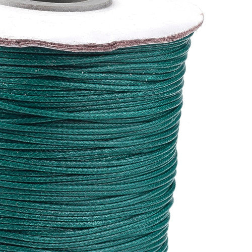 Beading Cord, Waxed, Polyester Cord, Teal, 1mm - BEADED CREATIONS