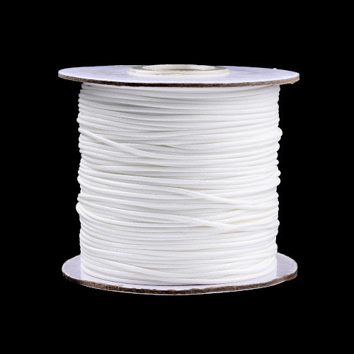 Beading Cord, Waxed, Polyester Cord, White, 1mm - BEADED CREATIONS