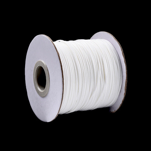 Beading Cord, Waxed, Polyester Cord, White, 1mm - BEADED CREATIONS