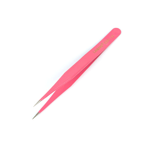 Beading Tweezers, Stainless Steel, Straight, Dark Pink, 13.4cm - BEADED CREATIONS