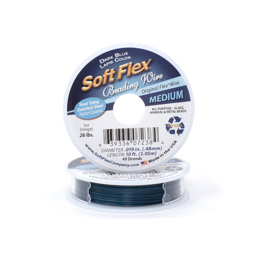 Beading Wire, Soft Flex, Dark Blue Lapis, 0.48mm - BEADED CREATIONS