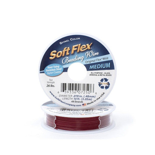 Beading Wire, Soft Flex, Spinel, 0.48mm - BEADED CREATIONS
