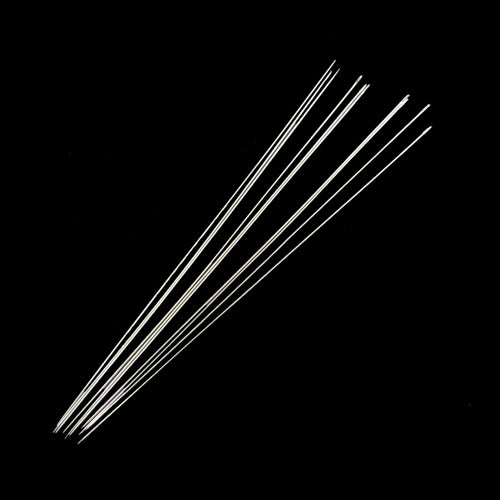 Beading Needles, Silver, Stainless Steel, 121x0.7mm - BEADED CREATIONS