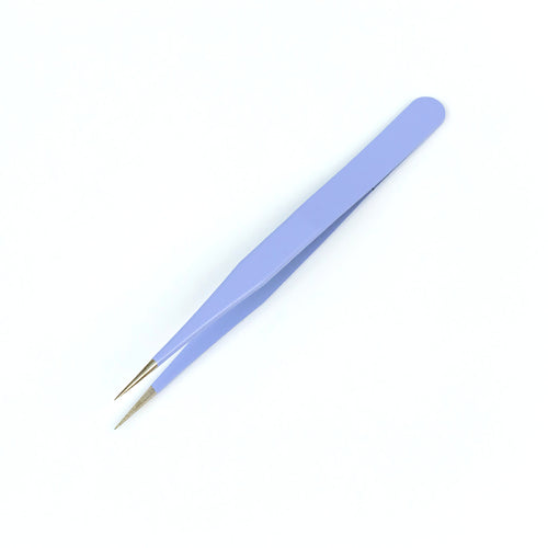 Beading Tweezers, Stainless Steel, Straight-Nose, Lilac, 134mm - BEADED CREATIONS