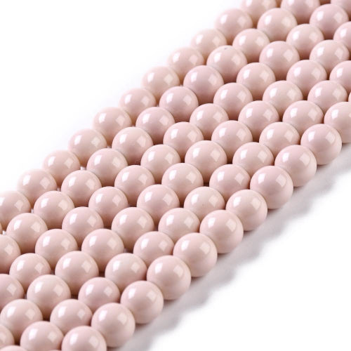 Beads, Glass, Opaque, Misty Rose, Round, 8mm - BEADED CREATIONS