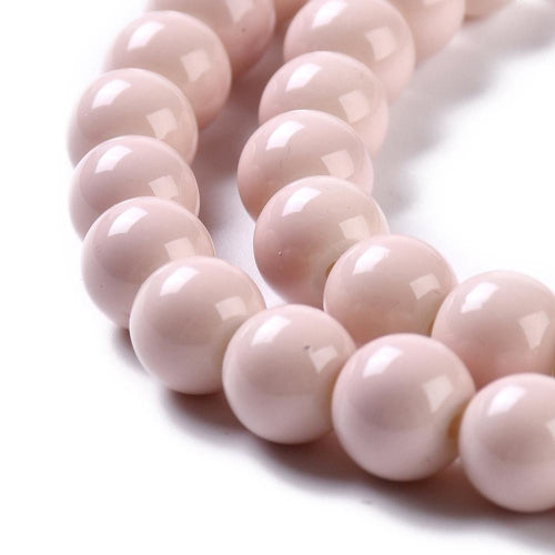 Round Faceted Glass Beads Misty Rose 8 MM