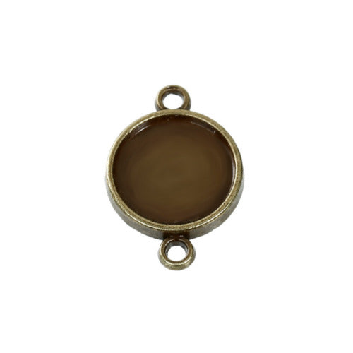 Bezel Setting Connectors, Round, Antique Bronze, Alloy, 17mm - BEADED CREATIONS